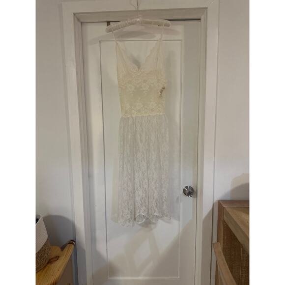 80s Vintage Victoria's Secret Dress Gold Label White Lace Nightgown Slip Dress - Picture 3 of 12